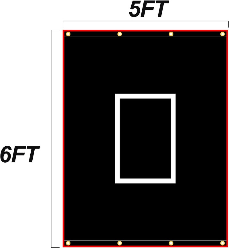 Sharellon 5'x6' Batting Cage Backstop, Baseball Vinyl Backstop, Baseball Softball Batting Cage Backdrop Target, Baseball Pitcher Training Equipment Aid for Hitting Pitching - Image 2